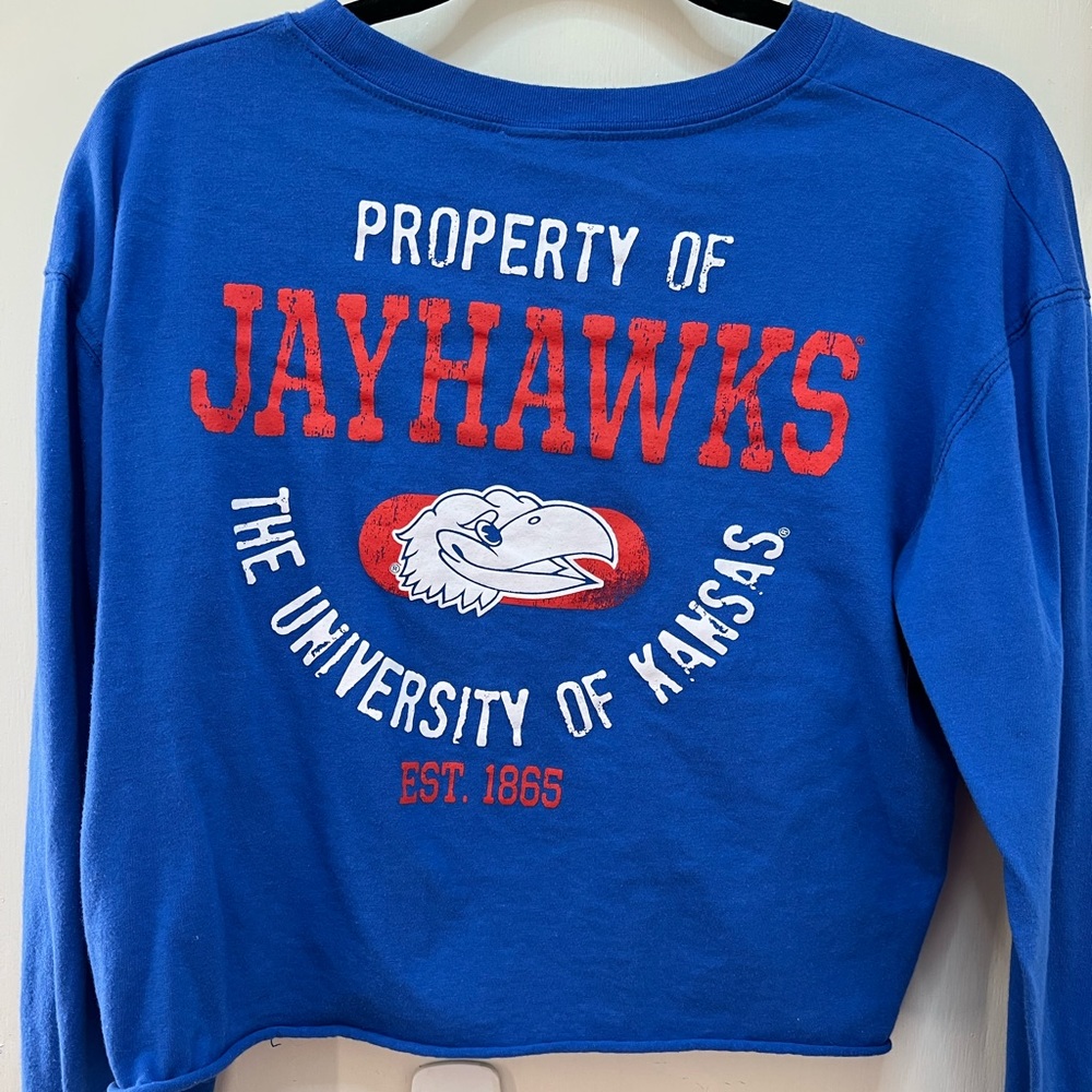 KU Jayhawks long sleeve crop